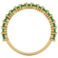 thumbnail image 5 of 0.98 ctw Wedding Band for Women - 18K Yellow Gold Simulated Emerald Stackable Eternity Ring, 5 of 6