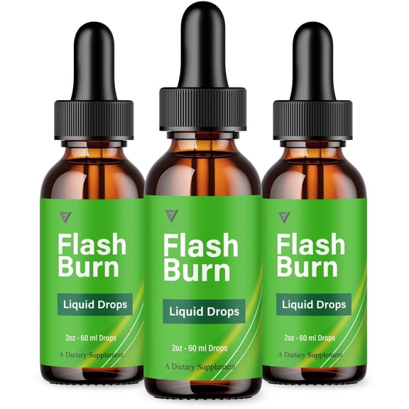(3 Pack) FlashBurn Health Support Drops, Flash Burn Advanced Supplement (6 oz)
