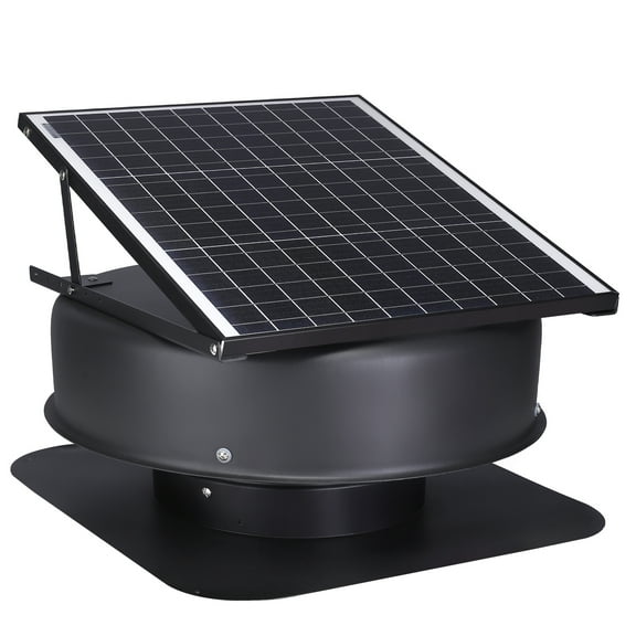 KFFKFF Solar-Powered Attic Ventilation Fan, 42W, 2800 CFM High Airflow, Quiet Operation, Weather-Resistant Design with 110V Smart Adapter, Suitable for Homes, Greenhouses, Garages, Workshops, and RVs