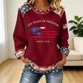 thumbnail image 2 of XIAOCHA Women's US Flag Print Sweatshirt Long Sleeve Crew Neck Pullover Top Soft Patriotic Casual Sweatshirts, 2 of 4