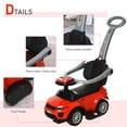 thumbnail image 6 of Aosom Kids 3 in 1 Push Car Ride-On Stroller Sliding Walking Toy with Horn Music Light Secure Bar for Boys Girls 1-3 Years Old Red, 6 of 9