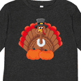 thumbnail image 4 of Inktastic Thanksgiving Turkey with Pumpkin Boys or Girls Long Sleeve Toddler T-Shirt, 4 of 5