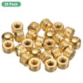 thumbnail image 4 of 25-Pack Threaded Cap Nuts, M6x14mm Screw Caps for Light Fixture, Female Knurled Knob Nut for Ceiling Light Cover Replacement [Bright Gold], 4 of 7