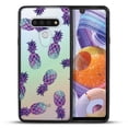 thumbnail image 2 of FINCIBO Slim TPU Bumper + Clear Hard Back Cover for LG Stylo 6 6.8" 2020, Purple Pineapple Pattern, 2 of 6