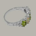 thumbnail image 5 of LBG British Made 925 Sterling Silver Natural Peridot & Opal Womens Eternity Ring - 33 size options - Size 10.75, 5 of 8