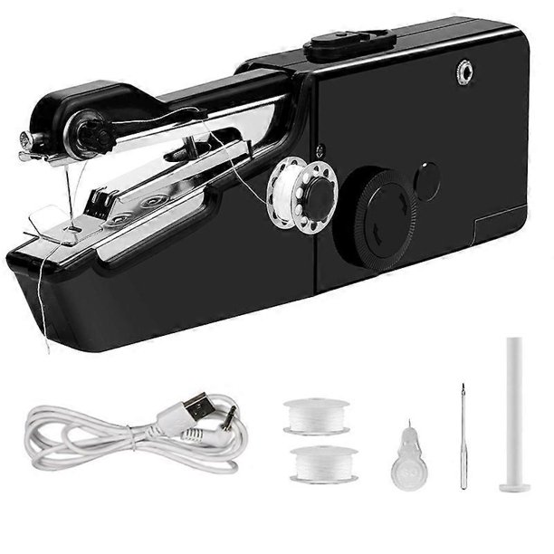 USB Electric Handheld Sewing Machine Kit, Cordless Mini Quick Repairing Sewing Machine for Denim Cur