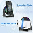thumbnail image 4 of Altavoz bluetooth por inducción inalámbrica 5 en 1, soporte para móvil con sonido estéreo HD, luz ambiental y rotación 360°, compatible con iPhone, iPad y Android, 4 of 8