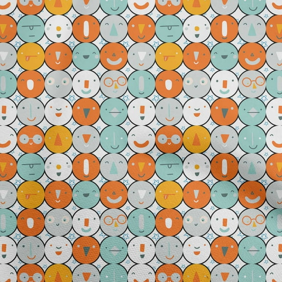 oneOone Viscose Chiffon Orange Fabric Kids Circle Sewing Craft Projects Fabric Prints By Yard 42 Inch Wide