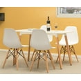 thumbnail image 5 of Fabulaxe QI003746.WT 32.5 x 18 x 20 in. Mid-Century Modern Style Plastic DSW Shell Dining Chair with Solid Beech Wooden Dowel Eiffel Legs, White, 5 of 10