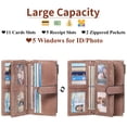 thumbnail image 3 of FALAN MULE Women’s Leather Wristlet Wallet Rfid Blocking with 5 ID Windows and Double Zipper, 3 of 8