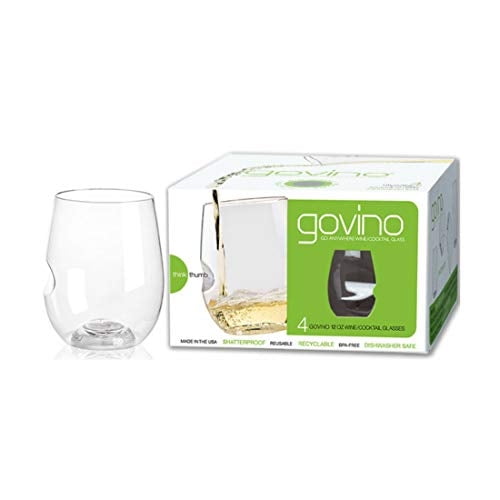 Vasos de vino flexibles y irrompibles Govino Go Anywhere, 12 onzas (Juego de 4)