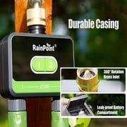 RainPoint Smart Bluetooth Hose Timer 2 Outlet Sprinkler Timer App Control,HTV201B Water Timer Only (Not Hub)