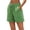 Green, variant on Womens Casual Cargo Shorts, Comfy Utility Shorts with Patch Pockets, Solid Color High Waist Cuffed Summer Shorts, S-3XL