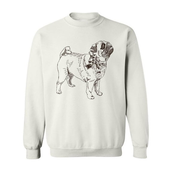 Pug With A Bow Design Sweatshirt Men -Image by Shutterstock, Male Small
