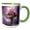 Green/White, variant on 3drose, Fairy House Cherry Blossom Tree Fantasy, 11oz Two-tone Yellow Mug