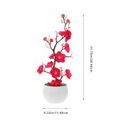 BEADCEST Faux Plum Arrangement with Rosy Flowers for Indoor Home Decoration