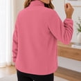 thumbnail image 4 of Annhoo Womens Fleece Full Zip Jackets Stand Collar Casual Solid Color Fall Winter Outerwear Coat with Pockets, 4 of 9