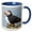 Blue/White, variant on 3drose, Atlantic Puffin on Mykines, Faroe Islands, Denmark, 11oz Two-tone Yellow Mug