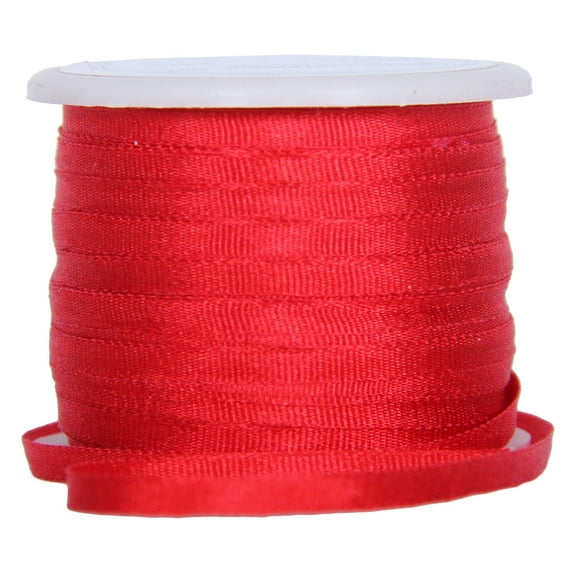 100% Pure Silk Ribbon by Threadart - 2mm Red - No. 539 - 3 Sizes - 50 Colors Available