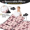 thumbnail image 3 of Pink and Black Leopard Print Teens Toddler Nap Mat with Pillow, Sleeping Mat Bag for Preschool Daycare 50"x20", 3 of 6