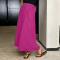 thumbnail image 2 of XIAONU Women's Solid Wrap Maxi Skirt Tie Waist Loose Casual Long Skirt, 2 of 4