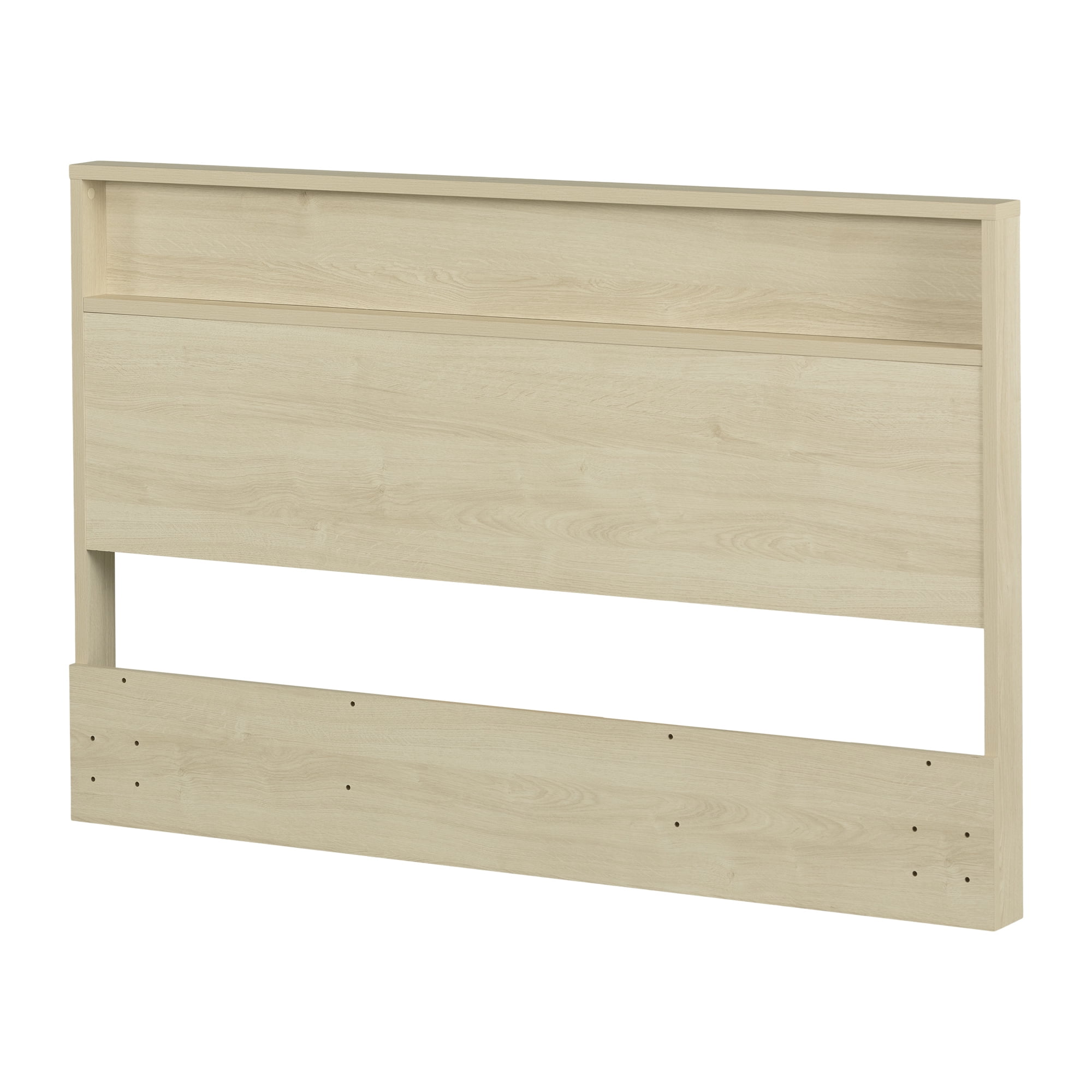 South Shore Fusion Full/Queen Headboard with Storage Shelf, in Bleached Oak