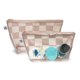 thumbnail image 3 of Bolsas de viaje Tiny Twinkle, a prueba de desorden, juego de 2 unidades, diseño a cuadros, color beige, 3 of 5