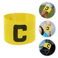 thumbnail image 1 of OULII 4Pcs Adjustable Yellow Football Captain Arm Bands Durable Soccer Team Leader Bands, 1 of 8