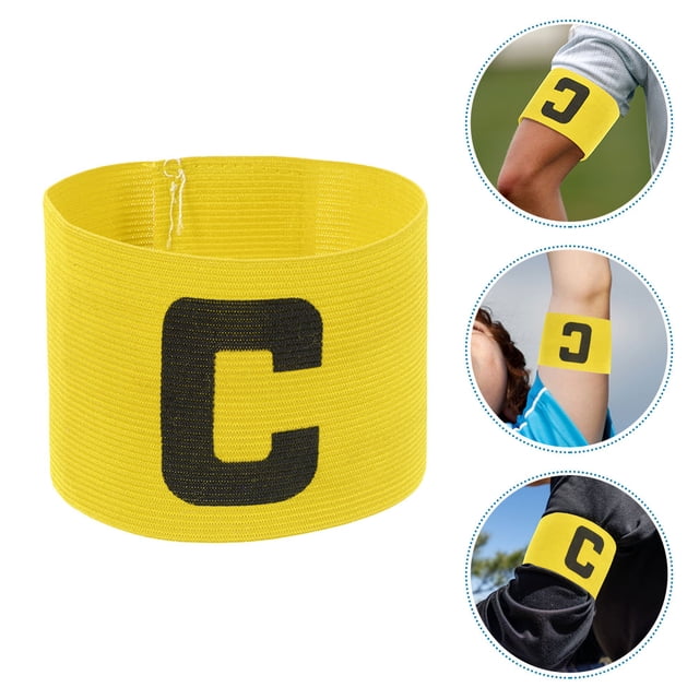 OULII 4Pcs Adjustable Yellow Football Captain Arm Bands Durable Soccer Team Leader Bands