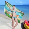 thumbnail image 6 of Coolnut Beach Towels Summer Beach Ball Palm Leaves Camping Towels Tropical Surf Board Flip Flop Sand Free Beach Towel, 30"x60" Large Beach Towels Quick Dry Bath Travel Towels Pool Yoga Beach Mat fo, 6 of 6