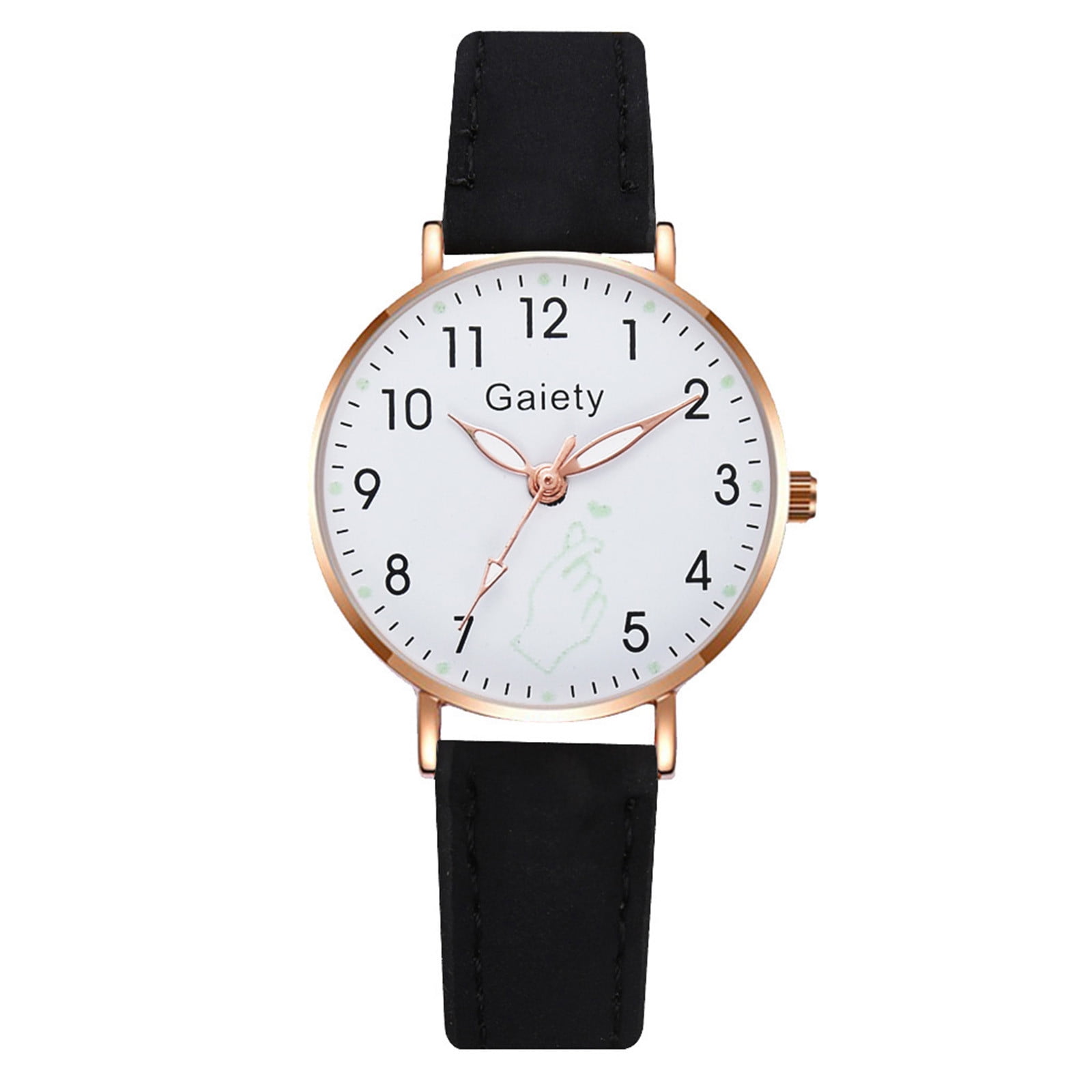 Resicozy Easy Read Watches for Women Large Number Dial Watch with Leather Strap for Daily Casual Wear - Birthday Holiday Gifts for Wife Mother BK