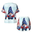 thumbnail image 5 of Naloa Cute Gnomes in USA1 Women's Short-Sleeved Pajama Set, Loungewear, Summer pajamas, Breathable Cozy - Large, 5 of 9