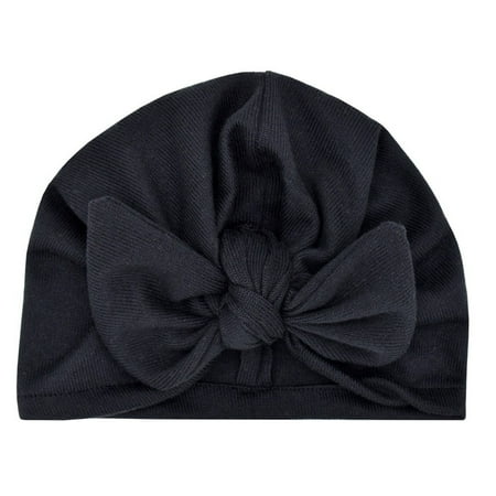 

nsendm Girls Elastics Knit Hat Baby Turban Boys Hat Cap Colorful Toddler Bowknot Baby Care Cotton Winter Hats for Boys Hat Black One Size