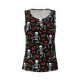 thumbnail image 4 of Fotbe Skeleton with Roses Womens Loose Fit Casual Flowy Slim-Fit Tank Tops Athletic Round Neck Trendy Sleeveless Summer Tops for Gym and Yoga-Large, 4 of 9
