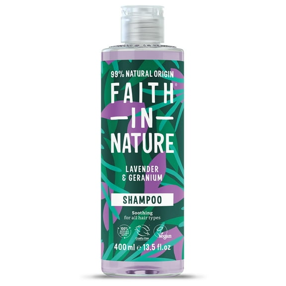 Faith In Nature Natural Shampoo - Vegan & Cruelty Free, No SLS or Parabens - 13.5 fl oz, Lavender & Geranium