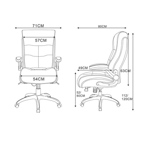 Moustache High Back Office Chair With Flip Armrest Support
