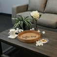 thumbnail image 6 of Elegant Designs 13.75" Decorative Round Wood Serving Tray with Handles, "Coffee Bar", Natural Wood, 6 of 7