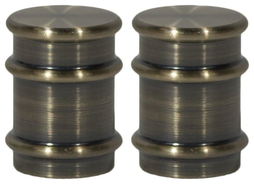 Urbanest Urbanest Set of 2 Spina Lamp Finials, 1 1/4", Antique Brass