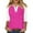 Hot Pink -OA01, variant on Lumtrix Women's Casual 3/4 Sleeve T Shirts Button Down V Neck Tunic Blouses Color Block Basic Tee Tops Loose fit Summer Shirt Black M