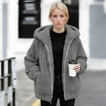 thumbnail image 4 of Womens Jackets Fleece Solid Color Zipper Up Stand Collar with Pockets Hoodless Sweatshirt Fall Outfits Casual Comfy Y2K Tops Winter Clothes 2025 Dark Gray S-3XL, 4 of 9