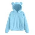 thumbnail image 3 of DDAPJ pyju Kids Fuzzy Fleece Sweatshirt Boys Girls Cozy Sherpa Hoodies Loose Fit Drop Shoulder Pullover Tops Fall Winter Warm Hoodie Sweatshirts 4-15 Years, 3 of 9