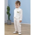 thumbnail image 6 of CARETOO Toddler Boy Clothes Set Wedding Outfit Formal Dress Shirt Bowtie Boutonniere Suspender Pants, 6 of 20