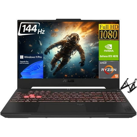 Asus TUF A17 Gaming Laptop - 17.3" Gamming Computer with FHD 144Hz Display - AMD Ryzen 9-7940HS - 16GB RAM 1TB SSD - NVIDIA GeForce RTX 4070 (8GB) - Windows 11 Pro Backlit Keyboard Laptop Stand