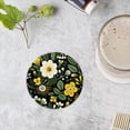 thumbnail image 4 of BaHomeck Drink Coasters Set of 4 with Holder Yellow and green flowers against dark background Water Absorbent Ceramic Coasters Tabletop Protection,Suitable for Various Cup ,Home Decor, 4 of 4