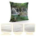 thumbnail image 4 of BCIIG Waterfall Forest People Graphic Decorative Cushion Throw Pillow Cover for Home Couch Living Room Sofa Short Plush Zipper Closure Home Furnishing 18x18in, 4 of 5