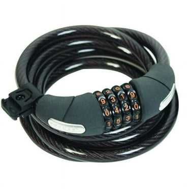 Serfas 6m x 12mm Coiled Combination Cable Lock w/Bracket
