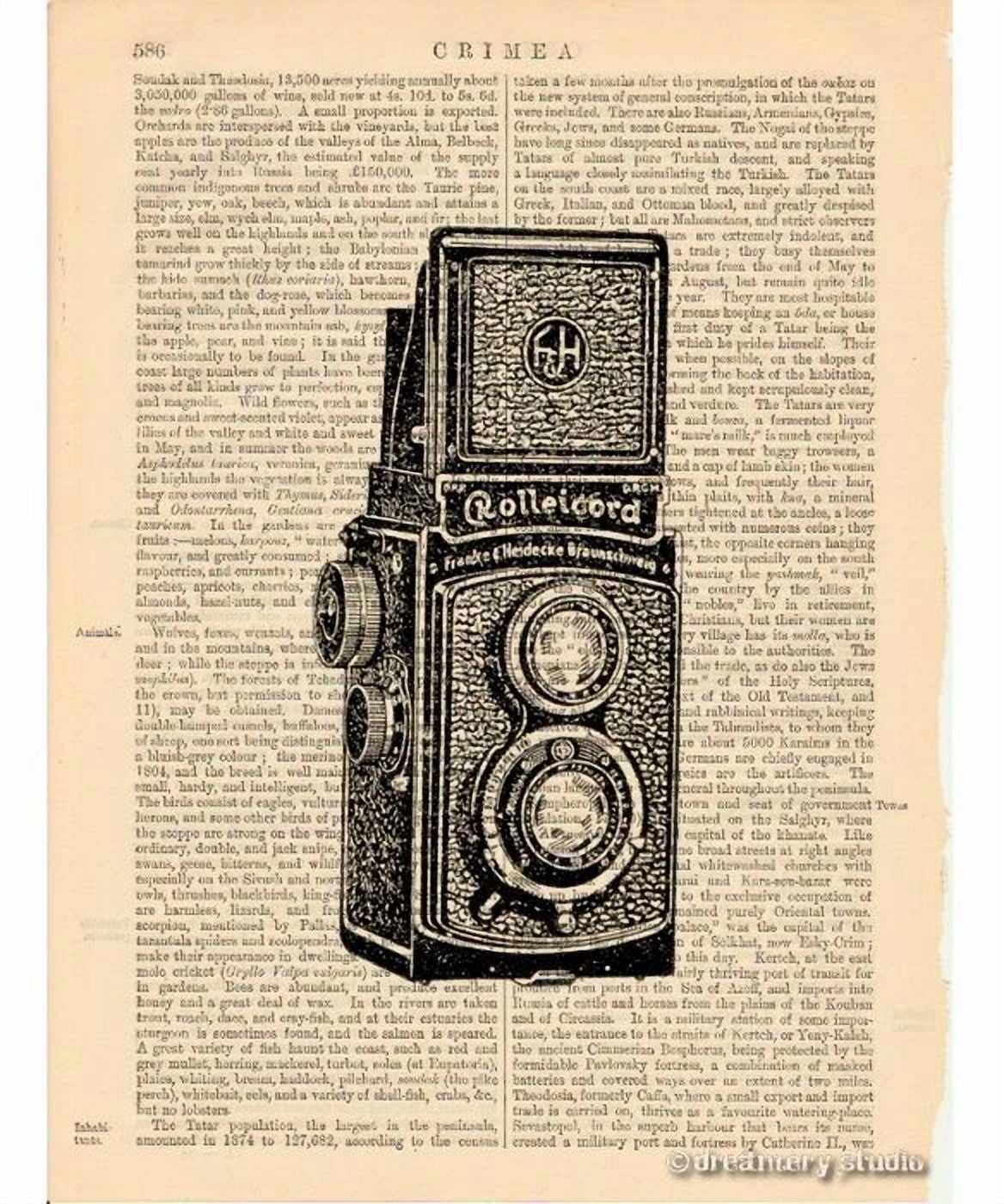 BUTTERFLY- Twin Lens Reflex Camera #1 Art Print On Vintage Book Page Home Office Decor Gift