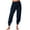 Blue, variant on Gubotare Women Pants Casual Women's Plus Size Active Yoga Indoor Capri Walking Crop Pants with Pockets Drawstring (Black,S)