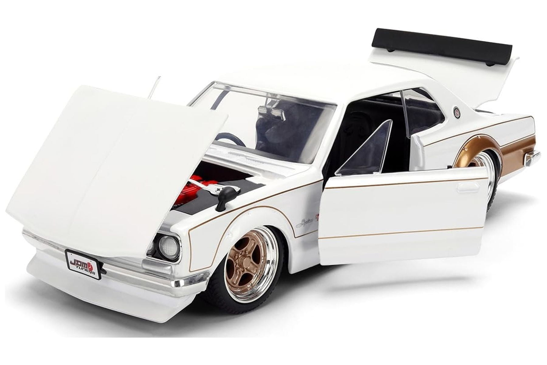 Jada 1971 Nissan Skyline GT-R, White/Gold Toys 37021-1/24 Scale