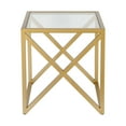 thumbnail image 4 of Evelyn&Zoe Calix 20" Wide Square Side Table, Brass, 4 of 9